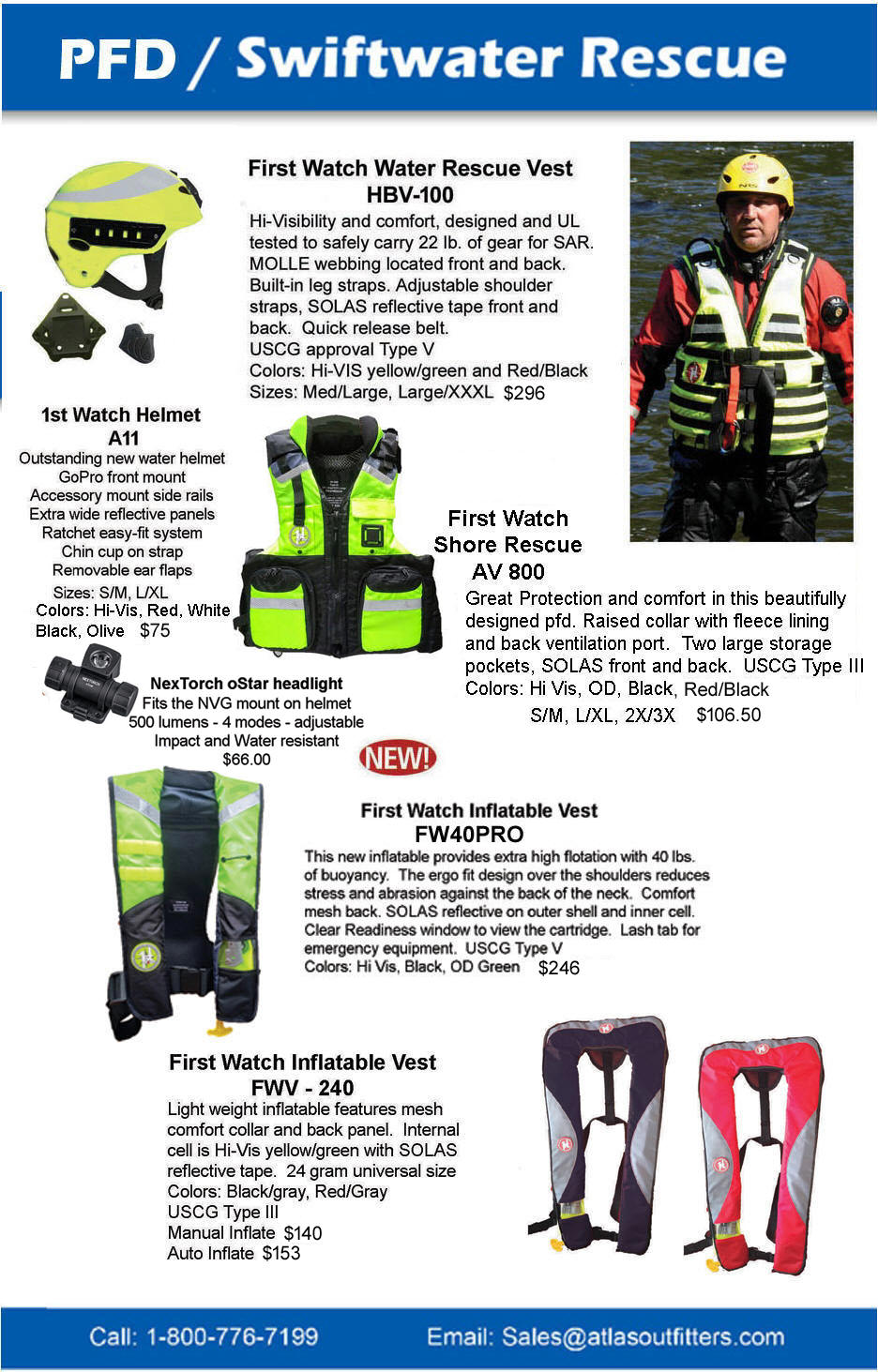 First Watch pfds and helmets
